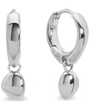 Monica Vinader Drop Huggie Earrings - White