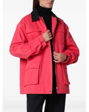 Source Unknown Baia Contrast-Collar Jacket - Red