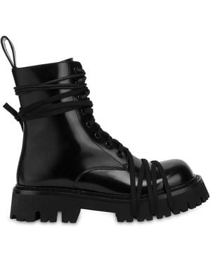 Moschino Lace-Up Boots - Black