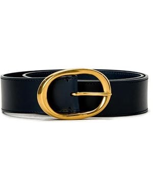 Twp Oval-Buckle Wide Belt - Blue