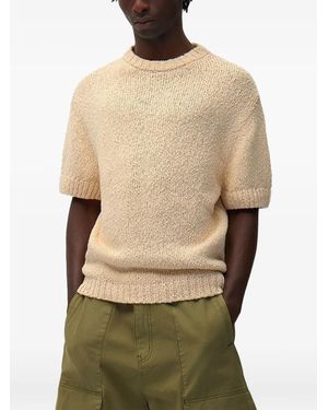 Arte' Back-Graphic Short-Sleeved Jumper - Natural