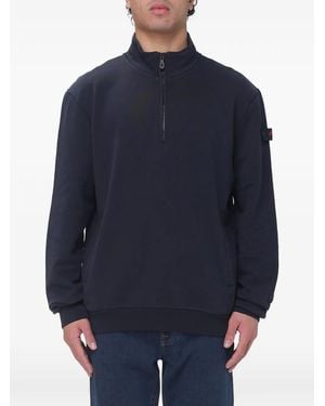 Peuterey Sudadera Con Parche Del Logo Y Media Cremallera - Azul