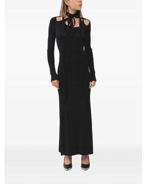 Y. Project Tie-Neck Cut-Out Maxi Dress - Black
