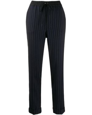 P.A.R.O.S.H. Pinstripe Cuffed Trousers - Blue