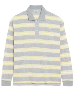 Ami Paris Chemise Rayée À Manches Longues - White