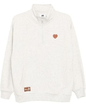 Chocoolate Felpa Con Logo Ricamato - Bianco