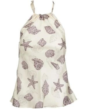 Marella Top Con Cuello Halter - Blanco