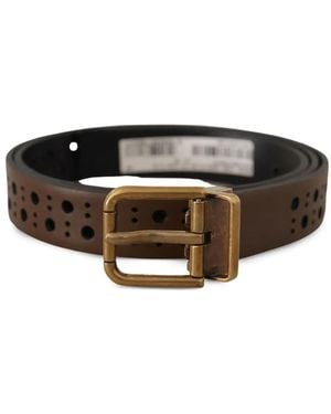 Dolce & Gabbana Perforated Leather Belt - Brown