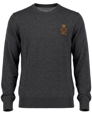 Dolce & Gabbana Embroidered-Logo Wool Jumper - Black