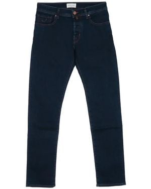 Jacob Cohen Vaqueros Slim Con Logo Bordado - Azul