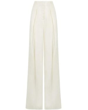 Alberta Ferretti High-Waisted Wide-Leg Pants - White
