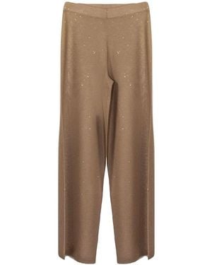 Kangra Sequin-Embellished Trousers - Natural