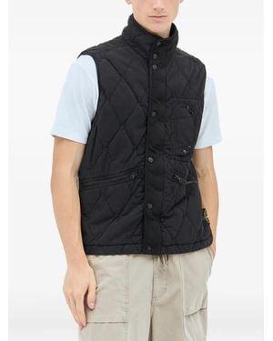 Stone Island Quilted Snap-Fastening Gilet - Black