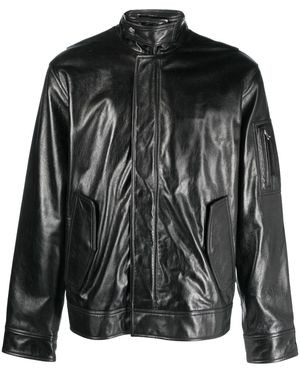 Helmut Lang Zip-Up Leather Jacket - Black