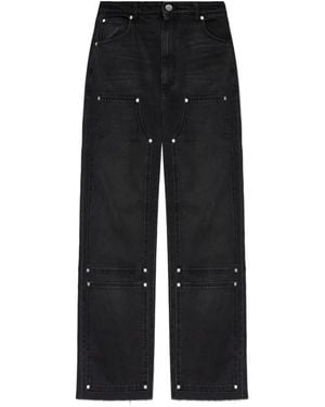 44 Label Group Panelled Riveted Trousers - Black