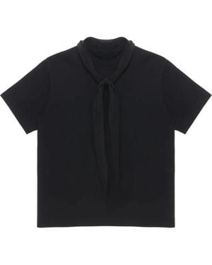 Carven Pussy-Bow Oversized T-Shirt - Black