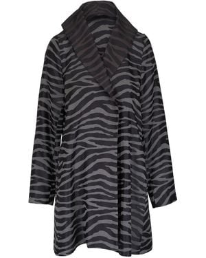 Peter Cohen Zebra-Print Coat - Black