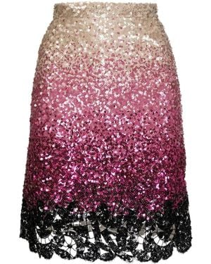 Ermanno Scervino Sequinned Gradient-Effect Mini Dress - Pink