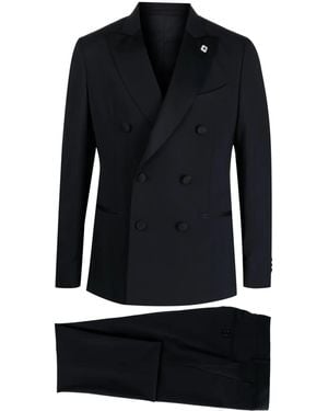Lardini Double-Breasted Wool Suit - Blue