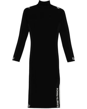Elisabetta Franchi Turtleneck Dress - Black