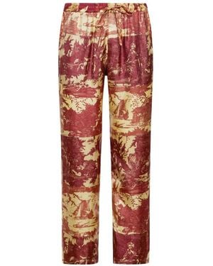 Pierre Louis Mascia Aloe Straight Trousers - Red