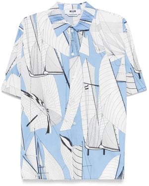 MSGM プリント シャツ - ブルー