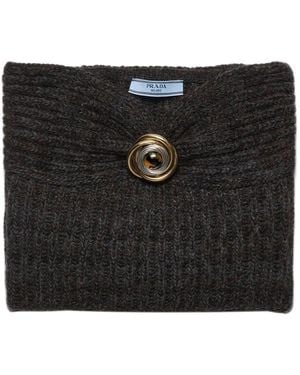 Prada Ribbed Bandeau Top - Black