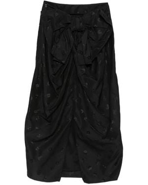 Cecilie Bahnsen Umina Bow-Detail Floral-Jacquard Midi Skirt - Black