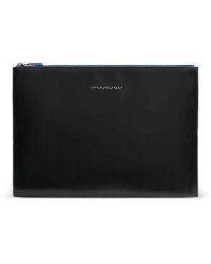 Piquadro Leather Clutch Bag - Black