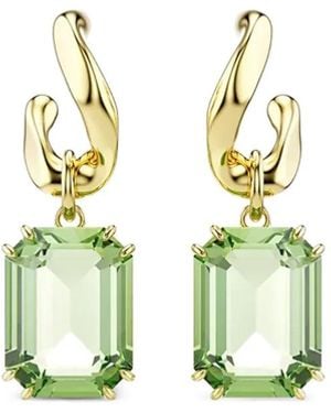 Swarovski Octagonal-Cut Crystal Earrings - Green