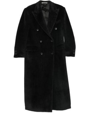 Tagliatore Double-Breasted Alpaca-Blend Coat - Black