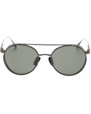 Linda Farrow Conor Round-Frame Sunglasses - Grey