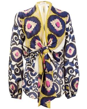 Silvia Tcherassi Honey Tie-Front Blouse - White