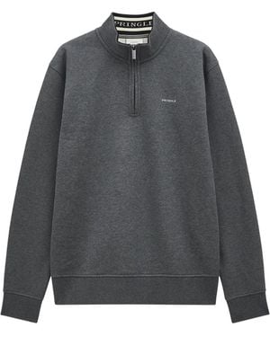 Pringle of Scotland Quarter Zip Track Sweatshirt - Grey