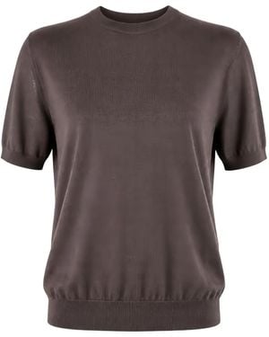 Altea Ribbed-Trim T-Shirt - Grey