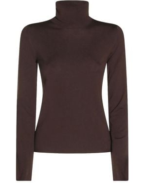 Zanone Turtleneck Long-Sleeve Sweater - Brown