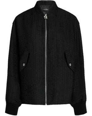 KARL LAGERFELD Ikon Bouclé Bomber Jacket - Black