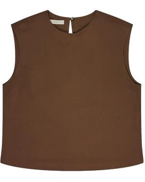 Glanshirt Sleeveless Blouse - Brown
