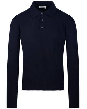 Roberto Collina Long-Sleeve Polo-Collar Jumper - Blue