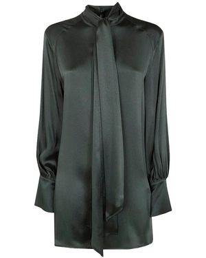 Semicouture Manuela Tie-Neck Mini Dress - Green