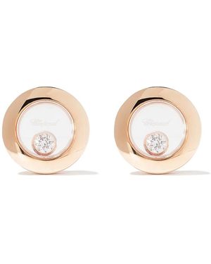 Chopard 18Kt Rose Happy Diamonds Icons Ear Pins - Natural