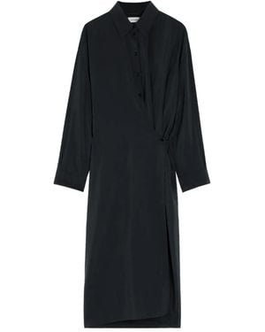 Lemaire Twisted-Detail Midi Dress - Black