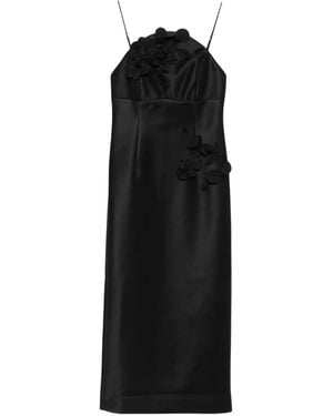 Acler Bilston Floral-Embellished Midi Dress - Black
