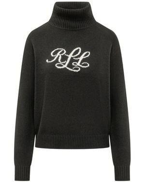 Ralph Lauren Rollkragenpullover Mit Logo-Intarsie - Schwarz