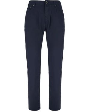 Jacob Cohen Embroidered-Pocket Trousers - Blue
