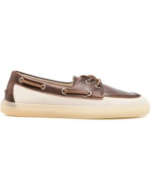 COPENHAGEN Lace-Up Leather Loafers - Natural