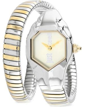 Just Cavalli Glam Dna Snake-Design 22Mm Watch - White