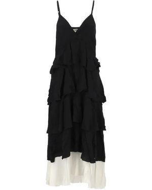 Fiorucci Midi Ruffled Tiered Dress - Black
