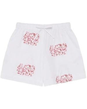 Simone Rocha Embroidered Drawstring Boxer Shorts - White