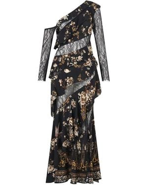 CAMILLA Flamenco Folklore Asymmetric Frill Panelled Maxi Dress - White